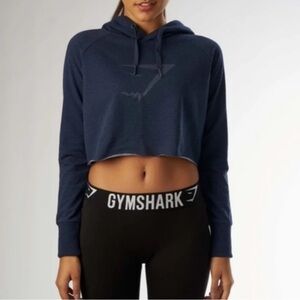 Gymshark Training Cropped Hoodie Sweatshirt Women’s Size Medium Navy Blue
